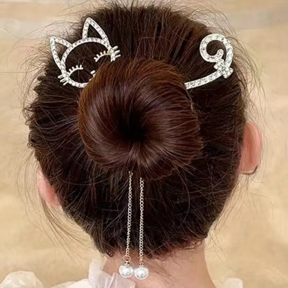 Sparkling Gold Cat Hair Clip